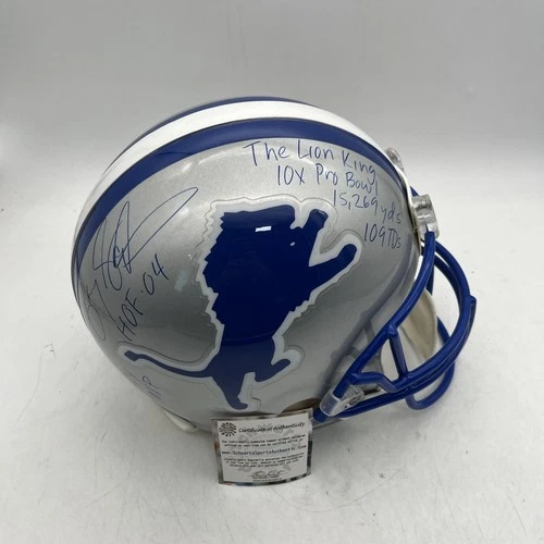 Barry Sanders Signed Detroit Lions Riddell Pro Line Helmet "The Lion King"