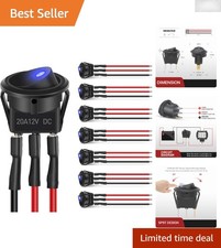 Easy Install 12V Rocker Switch Set - 8PCS LED Toggle Switches for Off-Road Use