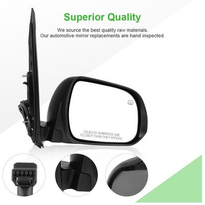 View Mirror Power Heated Smooth Black For 2011-2017 Toyota SIENNA Right Side