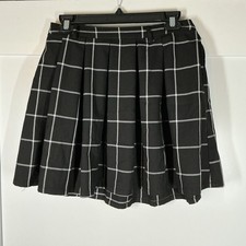 Hot Topic Plaid Skater Skirt Juniors Size Medium Windowpane Gothic School Girl