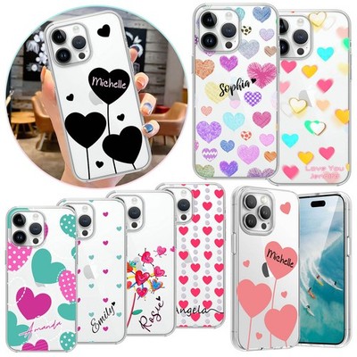 Colorful Heart Custom Case For iPhone 17e 16 Plus 15 14 13 Clear TPU Phone Cover