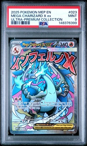 2025 POKEMON MEP EN-ME BLACK STAR PROMO #023 MEGA CHARIZARD X EX PSA 9