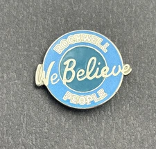 Rockwell Iowa IA Round Enamel Souvenir Lapel Pin Travel Memorabilia Vintage 