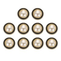10 StüCk Gold Kunstperlen KnöPfe 15Mm Rund FüR NäHen Basteln #1