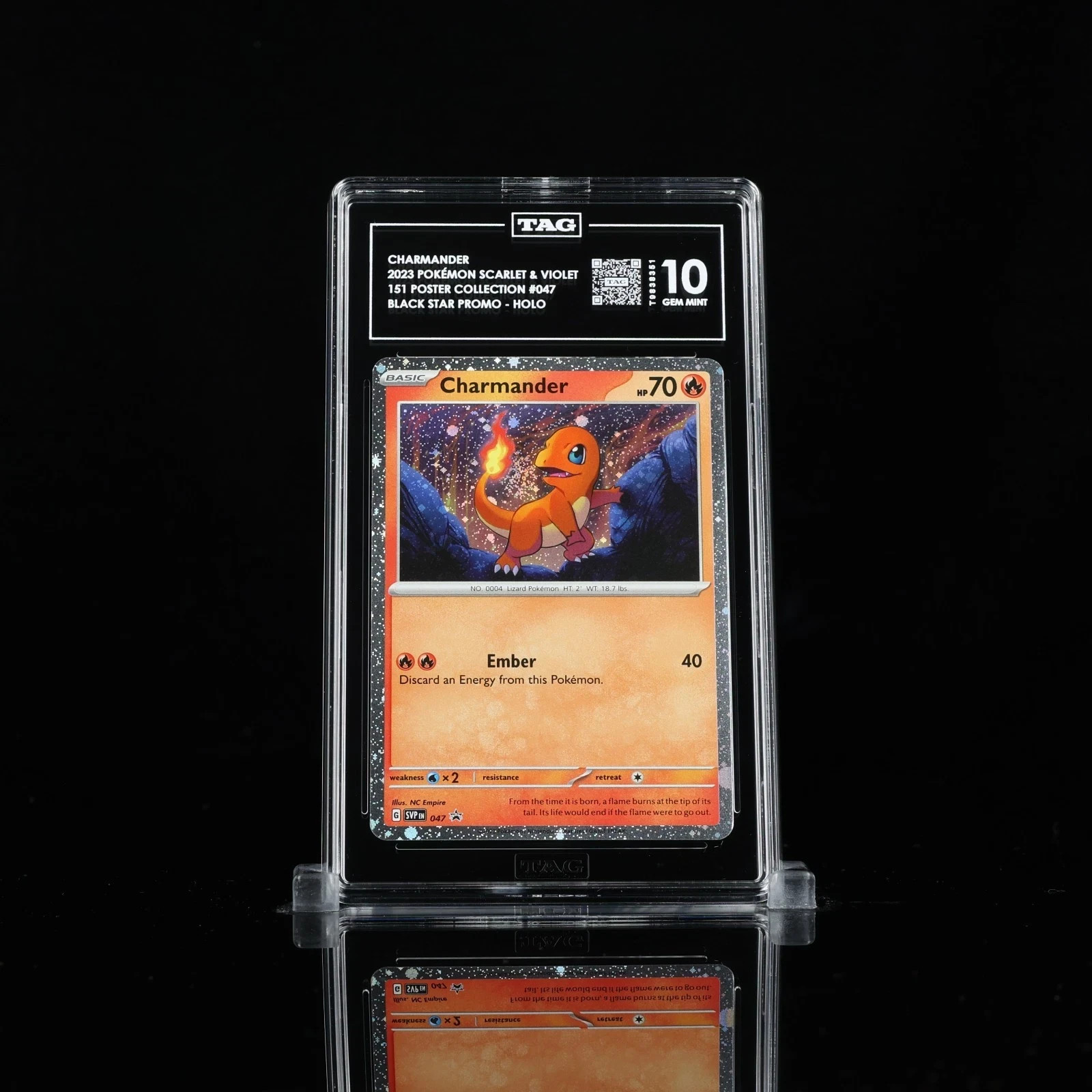 POKEMON TCG CHARMANDER BLACK STAR PROMOS #047 151 POSTER COLLECTION TAG 10