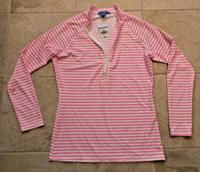 NWT J. McLaughlin women's white/pink Mini Bangle Stripe McKenzie Rash Guard Sz L