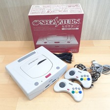 Sega Saturn Console in box with 2 controllers Japan White HST-3220 tested workin