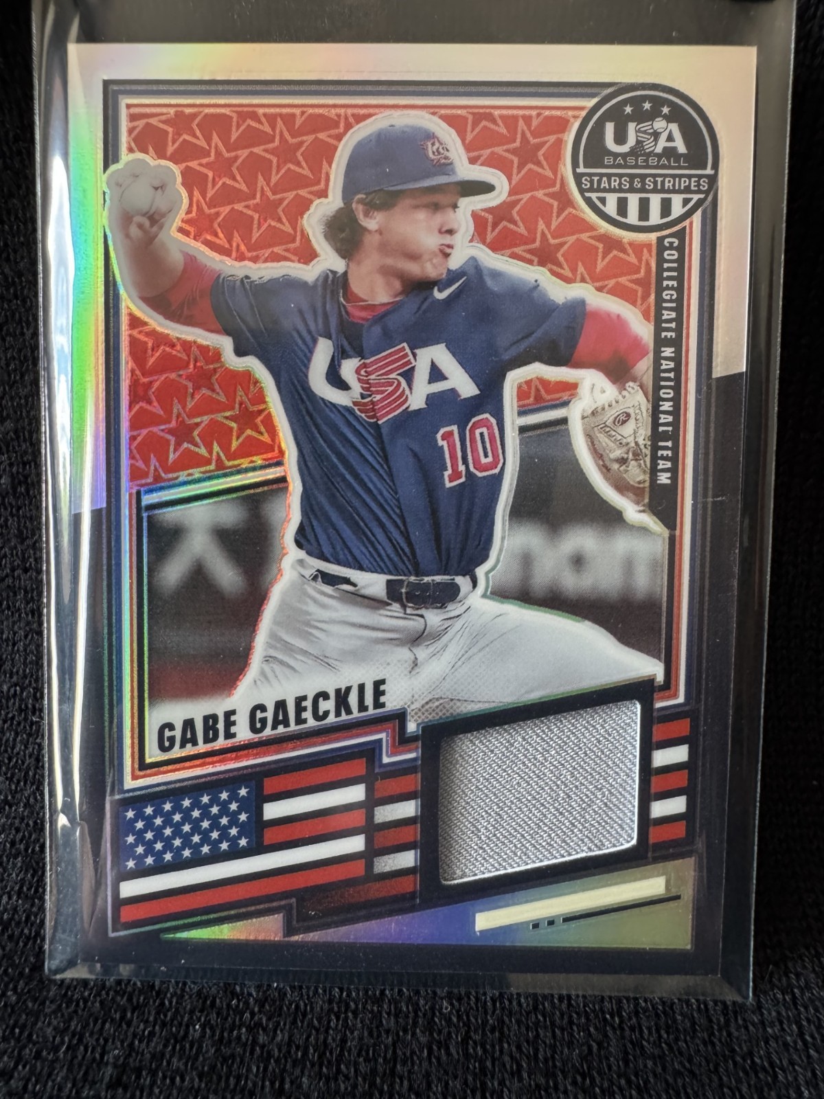 2026 Panini USA Baseball Stars And Stripes Gabe Gaeckle #USA-GG (MEM) Prizm