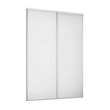 Spacepro White Sliding Wardrobe Doors Twin Pack Matt 2220mm 1201mm UK Interior