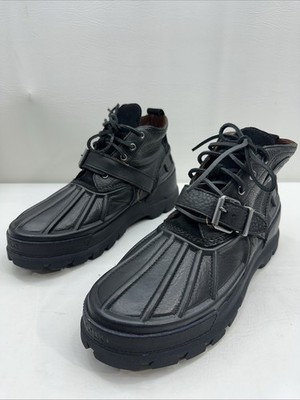 Polo Ralph Lauren Men's Boots Size 10.5 Oslo High Waterproof Leather Suede Black