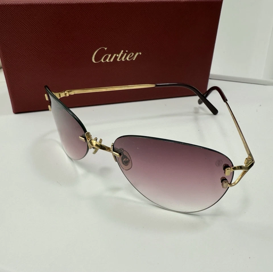 AUTÉNTICOS Gafas Cartier Serie C Decor Limited 1693/2000 Chapadas en Oro 18k con Caja Foto 2 de 4