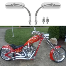 Chrome Oval Motorcycle Rearview Mirrors For Big Dog K-9 Bulldog Pitbull Chopper 