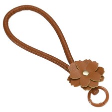 Leather Wristlet Keychain Cute Car Key Chain Brown