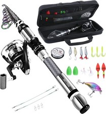 BNTTEAM Set Combinato Canna da Spinning e Mulinello da Pesca Portatile Punta per
