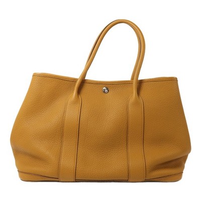 HERMES PHW Garden Party PM Handbag Negonda Leather Sesame