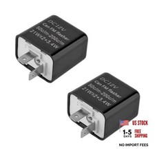 Wevdn 12V Speed Adjustable 2 Pin LED Flasher - Electronic Black - 2pcs