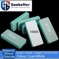 Double Side Polishing Block Sponge Sanding Block 2000/3000/10000 Grit Cyan/White