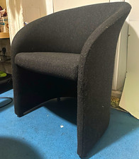Black Fabric Tub Accent Chair, Indoor Solid/Plain Single Chair