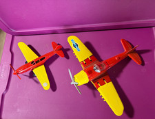 Vintage HUBLEY FLYING CIRCUS P-47 P-40 TWIN AIRPLANE TOY SET -1950s-60s-Nice
