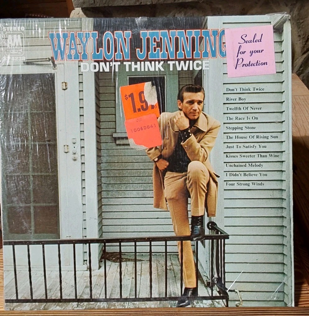 Waylon Jennings LP Don't Think Twice, It's Alright Vintage Country