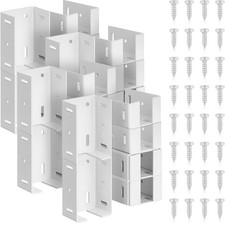 Hicarer 16 Pcs Heavy Duty Aluminum Fence Bracket with Screws for Vinyl Fencing