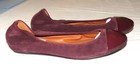 Lanvin Aubergine Suede Mary Jane Flat Shoes Size 39.1/2  9.1/2B with Bags &Box — photo 2