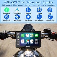 7 Inch Wireless Motorcycle Carplay/Android Auto IP67 Waterproof Dual 2K Dash Cam