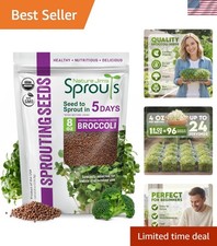 Organic Broccoli Seeds for Sprouting Certified Non-GMO, Rich in Sulforaphan...