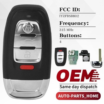 4 Button Smart Car Key Prox Remote Fob for Audi A4 A5 Q5 09 - 16 IYZFBSB802