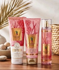 Bath  Body Works Costa Rica Pink Pineapple Sunrise 3 Piece Set New FULL SIZE