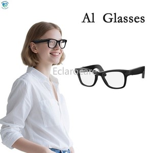 AI Verres intelligents 8MP Enregistrement vidéo ultra-wide de l'appareil photo Traduire Bluetooth
