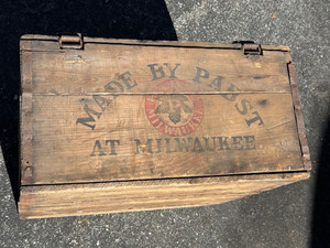 VINTAGE PRE-PROHIBITION 1918 PABST PBR BEER BOTTLE CRATE BOX MILWAUKEE WISCONSIN