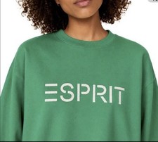 Esprit Women  s Green Sz Medium Crewneck Pullover 80S 90S Long Sleeve Sweatshirt
