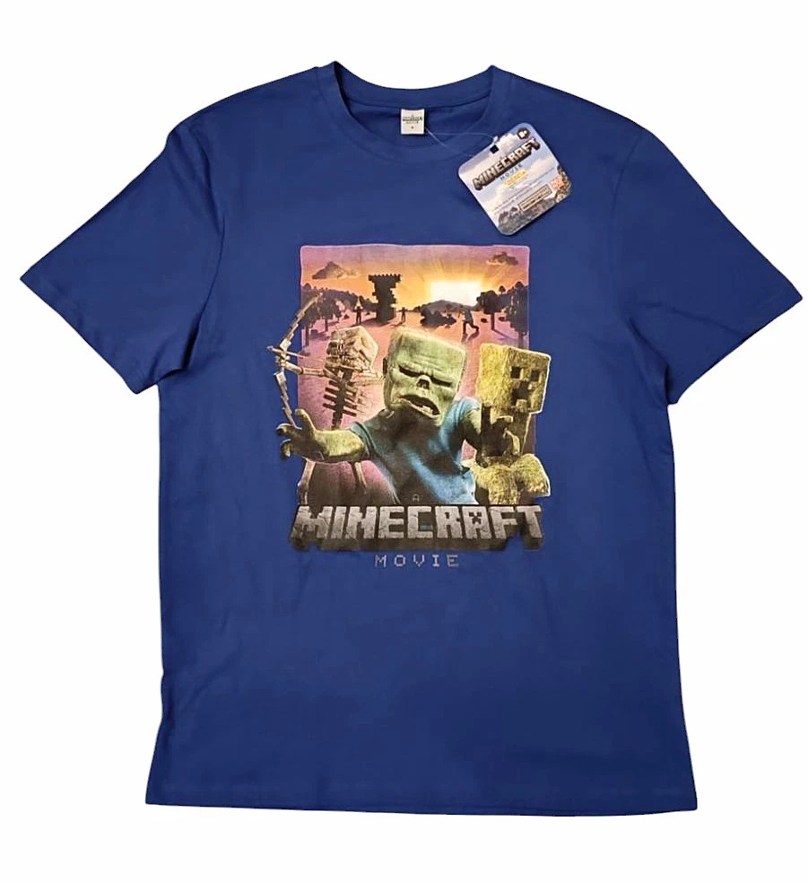 T-shirt Minecraft The Movie 017 - Enfant - Blanc - 100% Polyester - Neuf