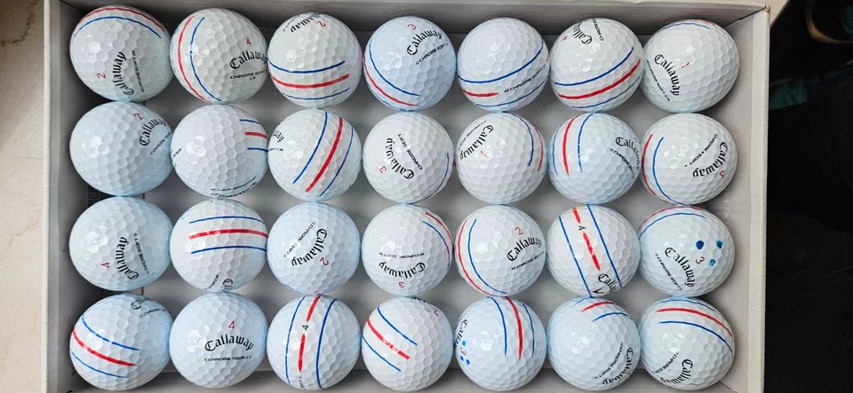 50 Callaway Chrome Soft Triple Track Golfbälle guter Zustand