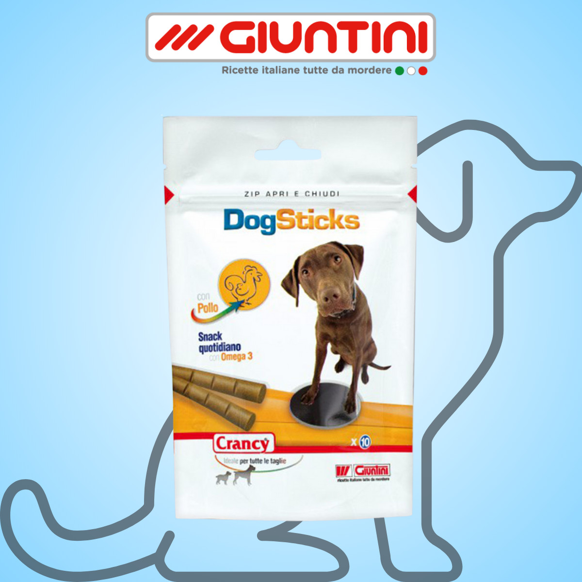 Crancy Dog Sticks Pollo 90g Snack per cani di tutte le taglie...