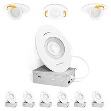 4 Inch 6 Pack Gimbal LED Recessed Lighting, 360  90 Adjustable Eyeball