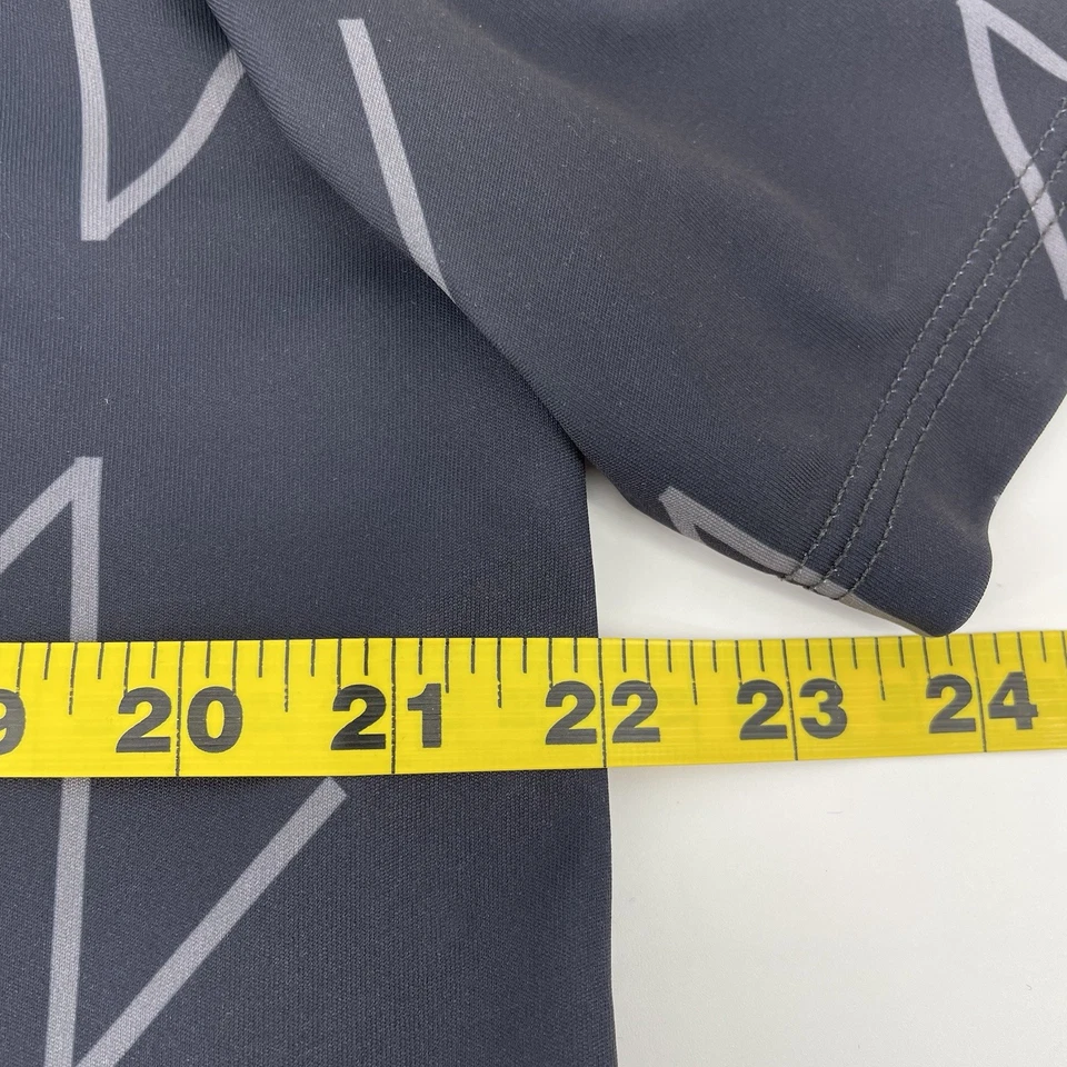 Grass Clippings 高尔夫 Polo XL 黑色几何图案美国制造性能衬衫 — 第 3/4 张图片