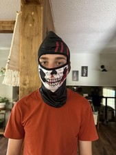 Skull Bloody Hand Print Balaclava Mask Hood Cosplay Halloween Killer Skeleton  