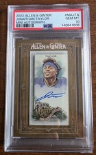 2022 Topps Allen Ginter JONATHAN TAYLOR Mini Framed Autograph PSA 10 GEM MINT
