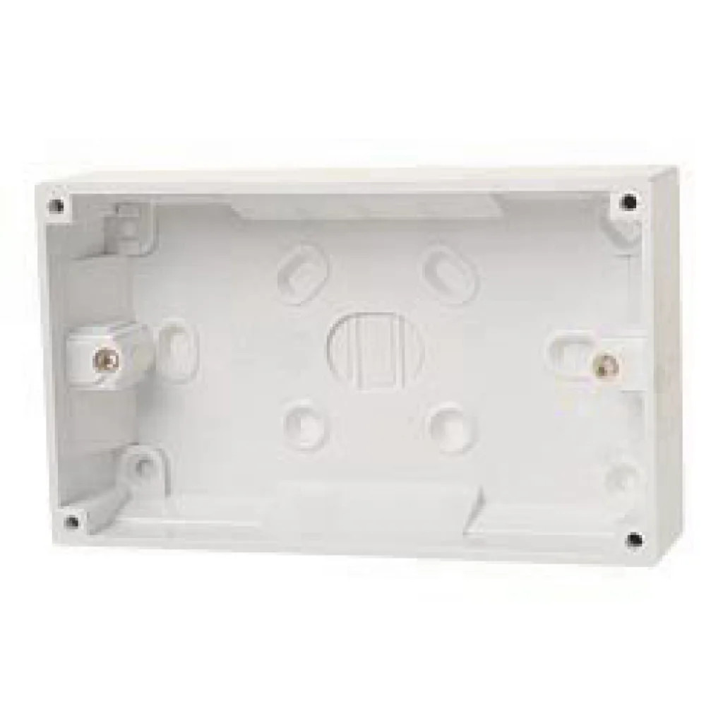Pattress Box White 44mm 2 Gang Lyvia Electrical 8902