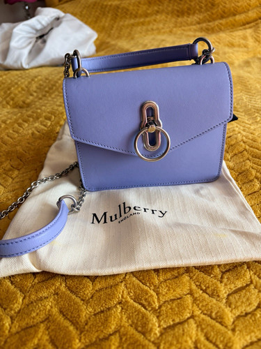Mulberry Small Amberley Cross Micro Classic Grain Lilac Leather Crossbody Bag