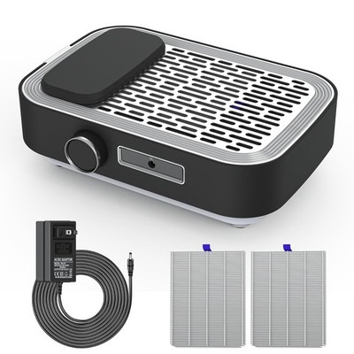 Rechargeable Nail Dust Collector with 2 Reusable Filtersr, 80W Powerful Dust ...