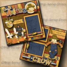 AUTUMN FALL 2 premade scrapbook pages paper printed layout DIGISCRAP A0557