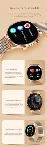 Women Ladies Smart Watch Sports Fitness Tracker Touchscreen Bluetooth Call Music - 第 9/19 張圖片