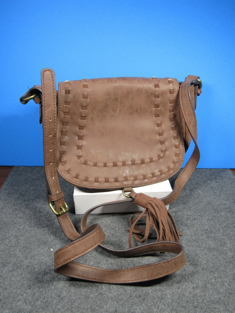 Women s shoulder bag Merona brown faux leather eBay