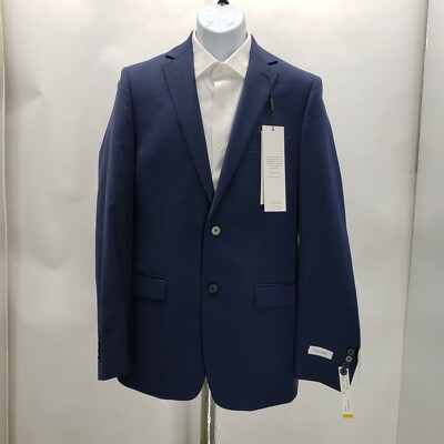 NEW Calvin Klein MILO Stretch Skinny Fit Blue Dress Suit Jacket Sz 44L NEW $450
