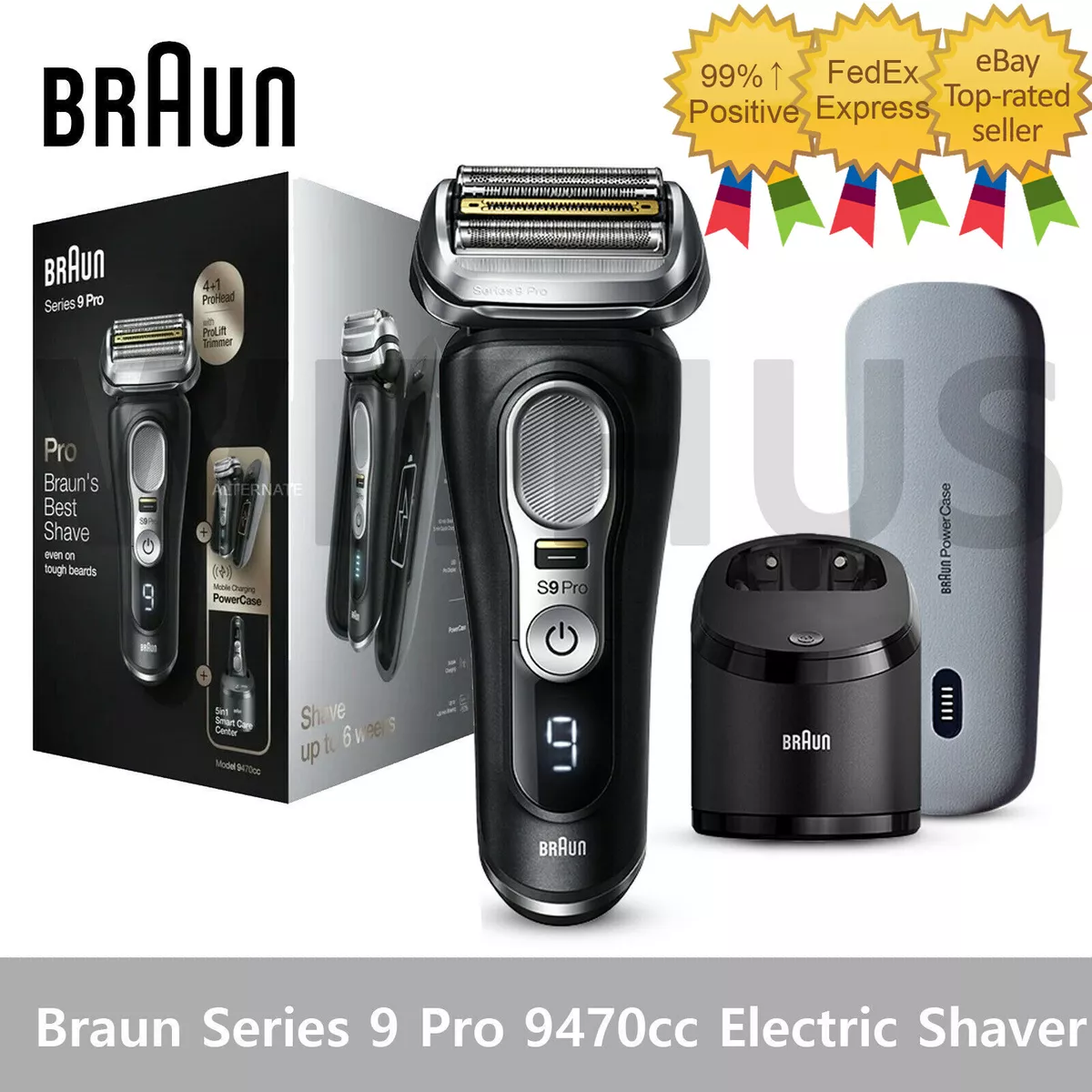 Braun Series 9 Pro 9470cc Cordless Electric Shaver Wet&Dry with Power Case  | eBay