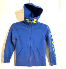 Under Armour Cold Gear Loose Fit Blue Zip-Up Hoodie Jacket Youth Boys X-Small
