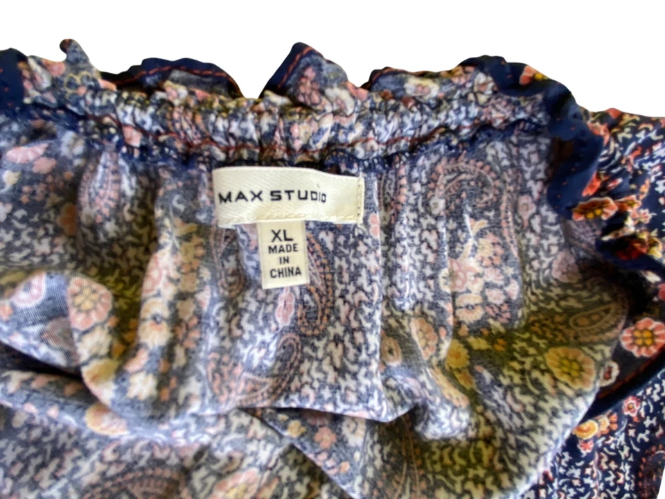 Vestido Max Studio XL sem mangas compridas boho paisley estampa floral hippie pradaria - Imagem 3 de 3